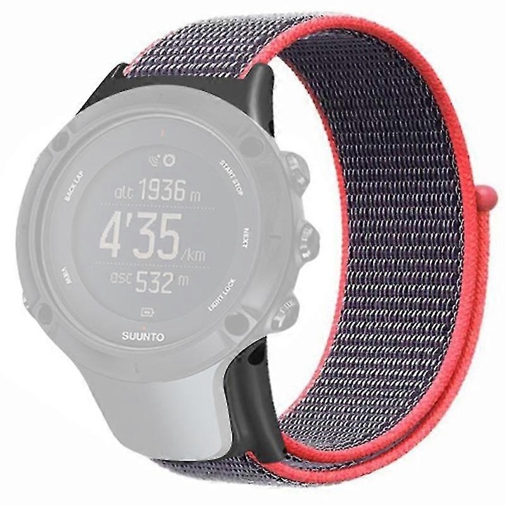Curea de ceas sport din nylon pentru Suunto Ambit3/Ambit3 Peak, galben stralucitor, 22.7x2.2cm, set cu surubelnite