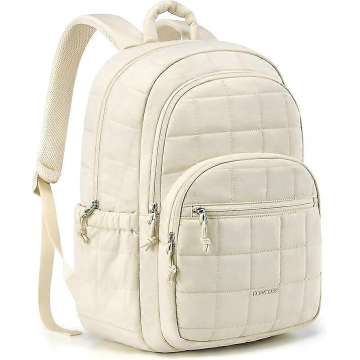 Laptop hátizsák, vízálló, 15.6 hüvelykes notebookhoz, nagy kapacitású, ergonomikus kialakítású, bézs