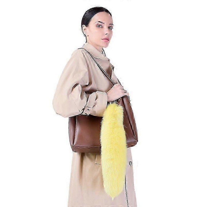 Róka szőrme kulcstartó, 40 cm, táska és kulcs kiegészítő szett, sokszínű