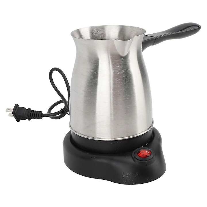 Cafetiera electrica turceasca 600ml, inox, capacitate mare, manere anti-arsura