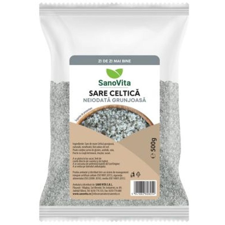 Set 2 x Sare Celtica Grunjoasa Neiodata, Sanovita, 500 g