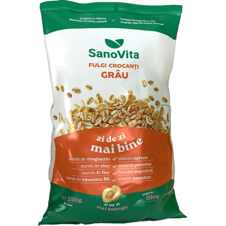 Set 2 x Fulgi Crocanti de Grau, Sanovita, 250 g