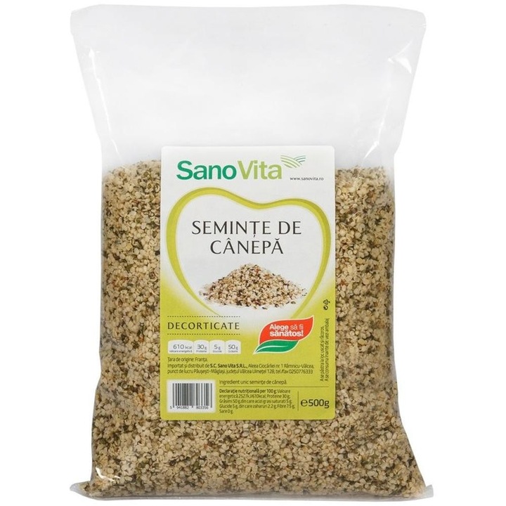 Set 2 x Seminte de Canepa Decorticate, Sanovita, 500 g