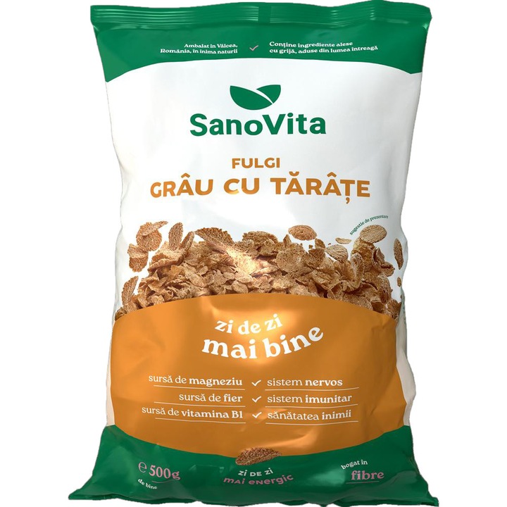 Fulgi de Grau cu Tarate Sano Vita, 500 g
