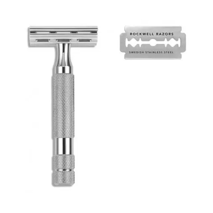 Класическа самобръсначка Rockwell 2C, White Chrome