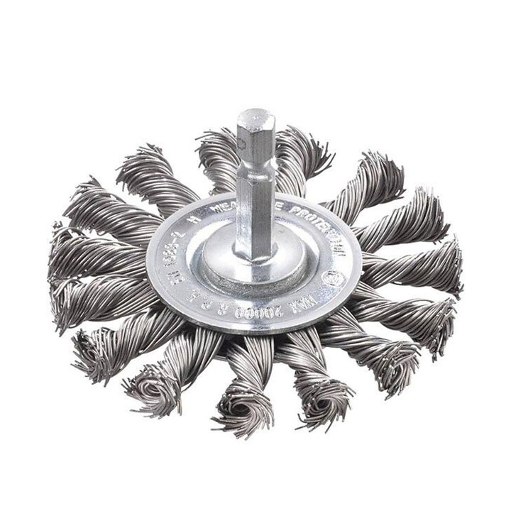 Perie disc cu sarma HSS KWB, 75mm, prindere hexagonala