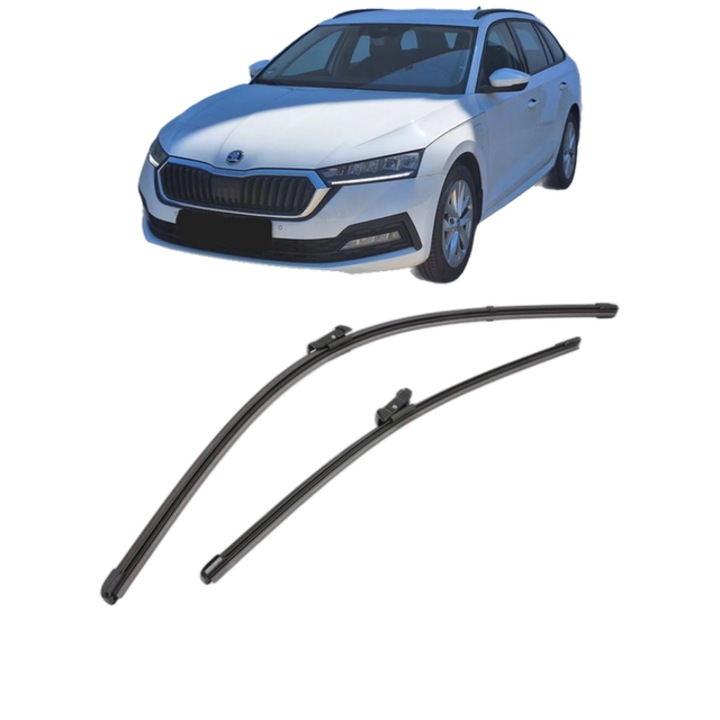 Set stergatoare auto SKODA OCTAVIA IV Combi (NX5, PV5) din 2019-2025, pentru parbriz auto, 2 bucati, Valeo Silencio Xtrm, din cauciuc siliconat rezistent, SKODA