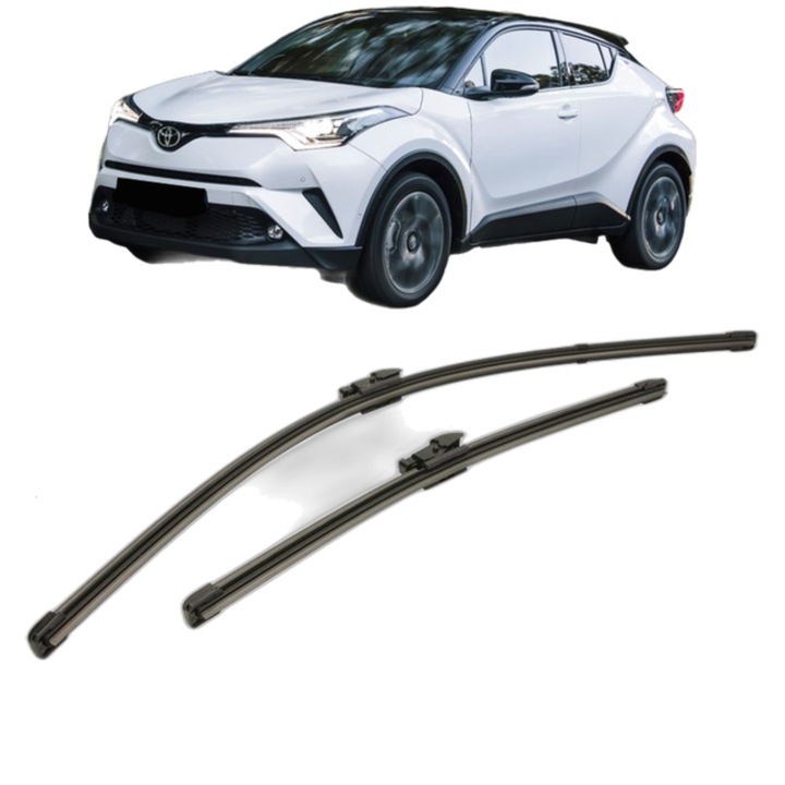 Set stergatoare auto TOYOTA C-HR (_X1_) din 2016-2019, pentru parbriz auto, 2 bucati, Valeo Silencio Xtrm, din cauciuc siliconat rezistent, TOYOTA