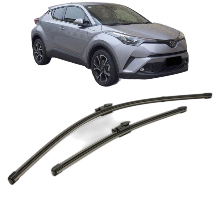 Set stergatoare auto TOYOTA C-HR VAN (_X1_) din 2016, pentru parbriz auto, 2 bucati, Valeo Silencio Xtrm, din cauciuc siliconat rezistent, TOYOTA