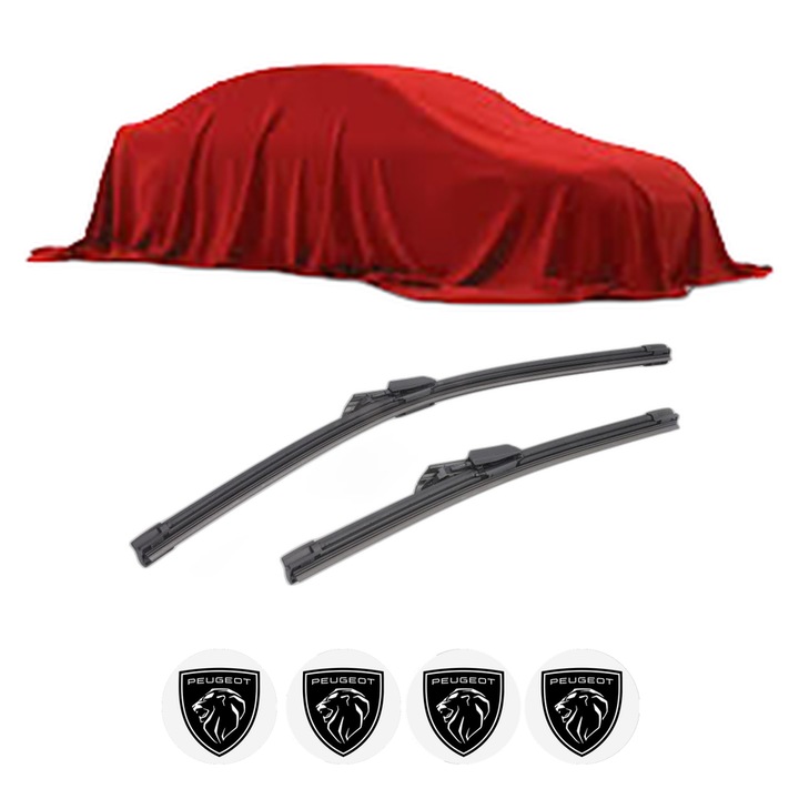 Set stergatoare auto PEUGEOT 5008 III (KA_, KB_, KC_) din 2024, pentru parbriz auto, 2 bucati, Bosch Aerotwin Jet Blade, din cauciuc siliconat rezistent, 4 Stickere Auto PEUGEOT