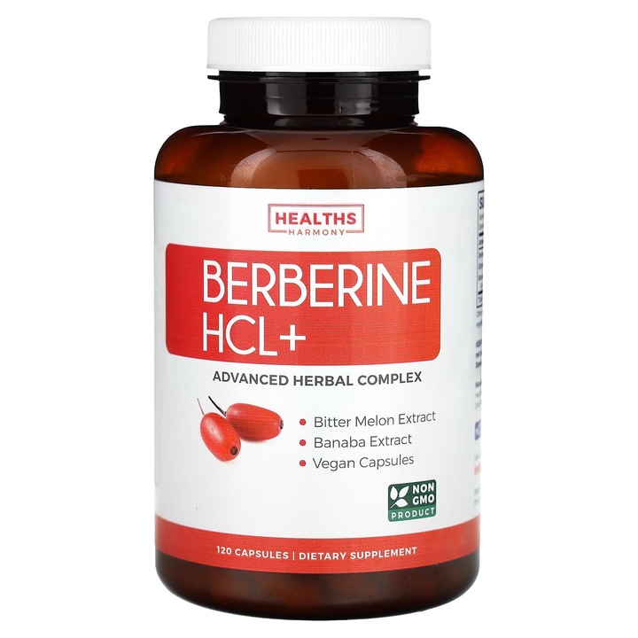 Supliment alimentar Berberina HCL+ Healths Harmony, 120 capsule, vegan