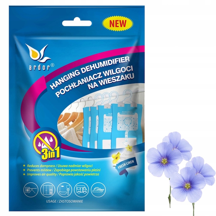 Dezumidificator Fresh dulap / dressing cu saruri parfumate BOLASECA, 450gr