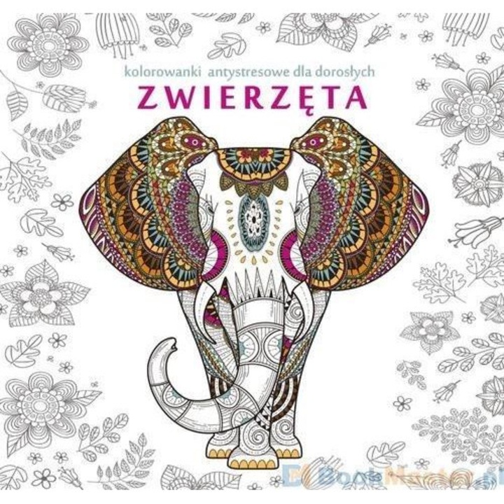 Carte colorat antistres pentru adulti, Liwona, animale, ilustratii geometrice