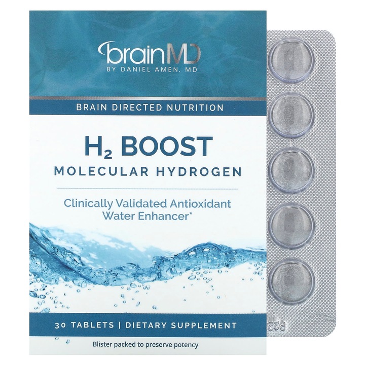 Supliment alimentar, BrainMD, H2 Boost, 80 mg, 30 tablete, antioxidant, neuroprotector