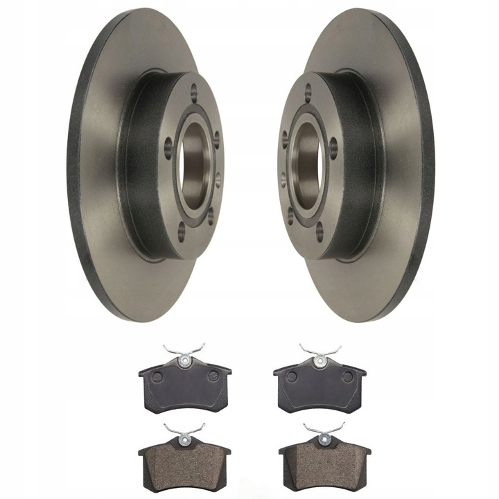 Set Placute De Frana Si Discuri De Frana, Punte Spate, Me Premium, Pentru Audi A4 B6 B7 Seat E x eo, Laterala Osii Spate, Tip Disc De Frana Plin, Grosime Disc De Frana 10 mm, Numar De Gauri 5