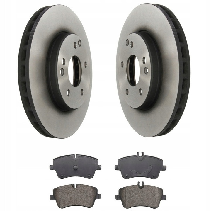 Fékbetét és féktárcsa készlet, Bal tengely, Me Premium, Mercedes E W210 S210-hez, Beépítési oldal: Első tengely, Szellőztetett féktárcsa típus, 5 lyukszám