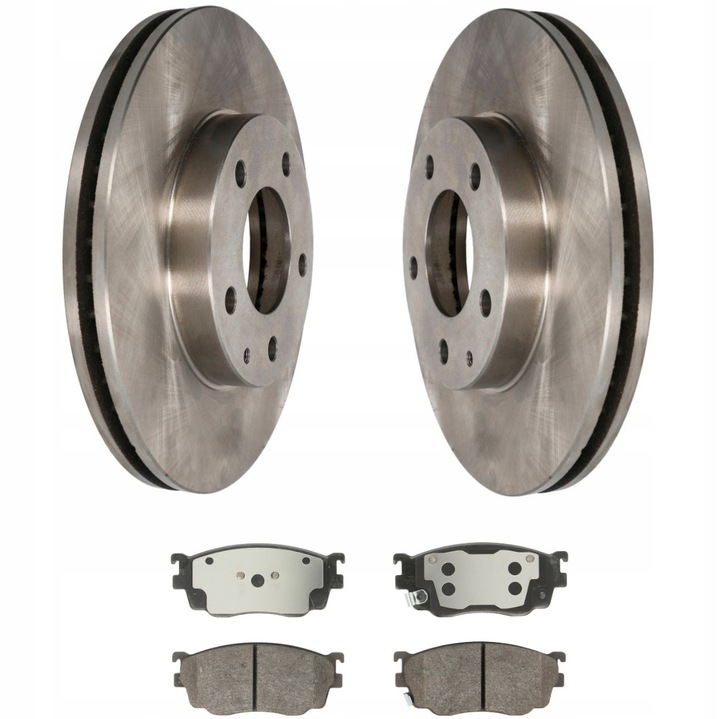 Fékbetét és féktárcsa készlet, első tengely, Me Premium, Mazda 626 V GW Premacy-hoz, hűtött tárcsa típus, 5 furat, kopásérzékelő akusztikus kopásérzékelővel, Sumitomo fékrendszer