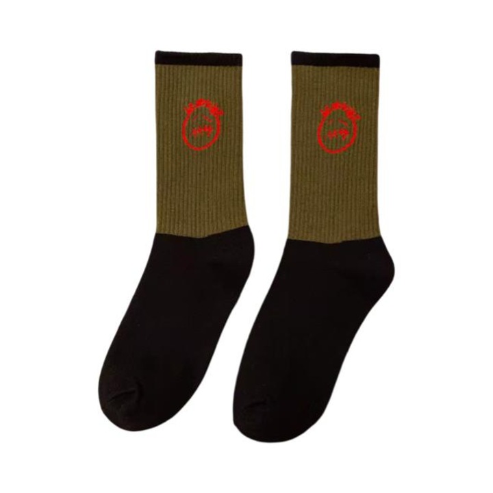 Hosszú uniszex zokni, streetwear stílusú, többszínű, univerzális méret, zöld