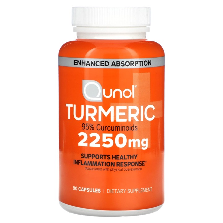 Supliment alimentar Turmeric Qunol, 2250 mg, 90 capsule, suport sanatos pentru inflamatii