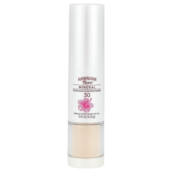 Pudra transparenta cu protectie solara, Hawaiian Tropic, SPF 30, 4,25 g, vegana, fara parabeni