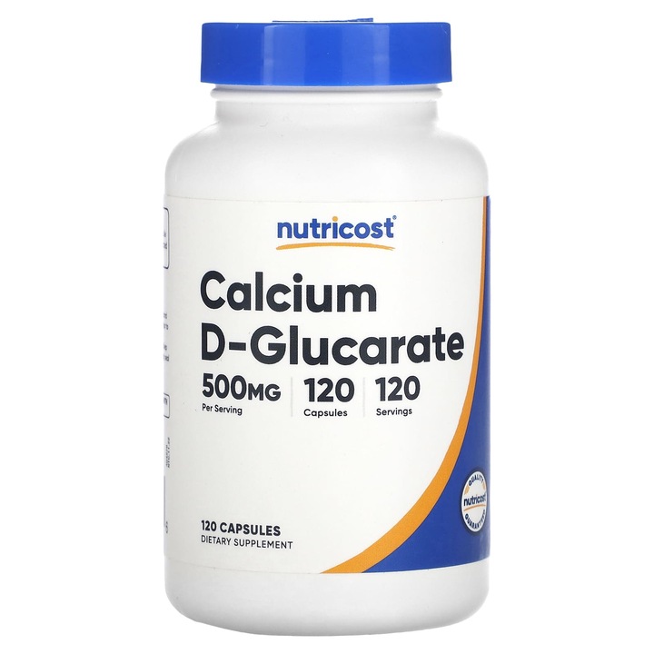 Supliment alimentar D-Glucarat de calciu Nutricost, 500 mg, 120 capsule
