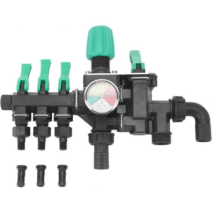 Víz/peszticid 3-utas elosztó, nylon, 23x19x12cm, mezőgazdasági és akvakultúrás célokra