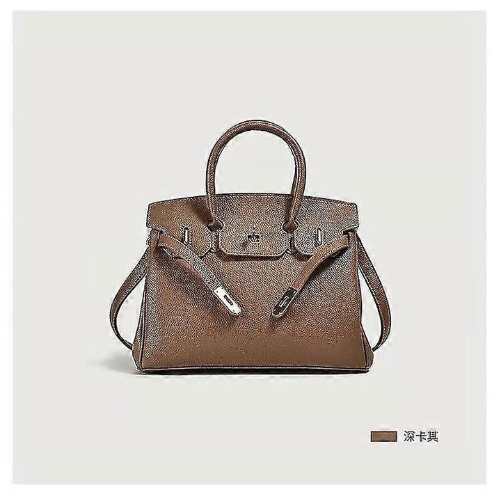 Női válltáska, khaki színű, közepes méretű, PU anyagú, európai és amerikai stílusú, négyzet alakú