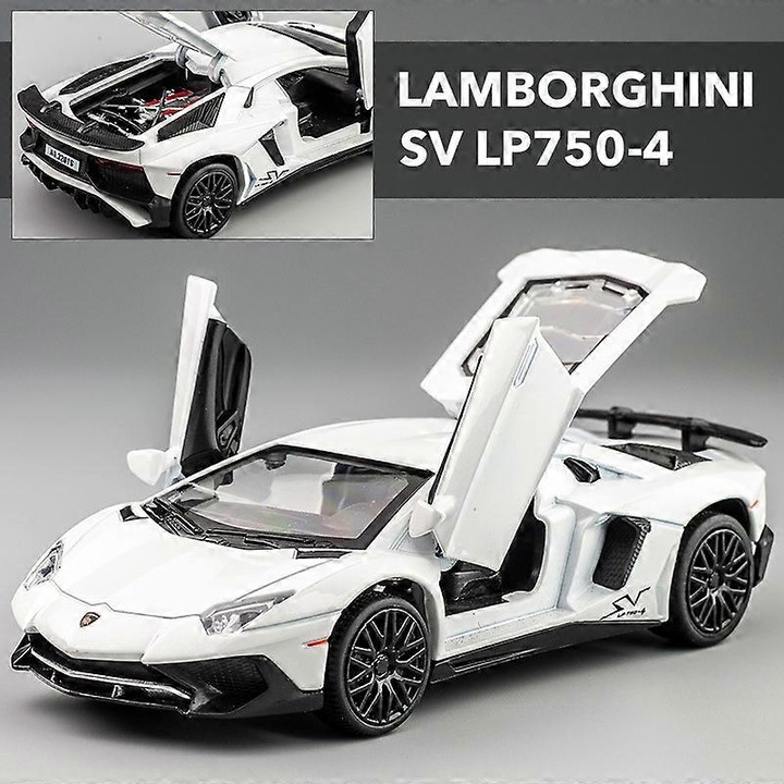 Automacheta Lamborghini LP770 750 1:32, ötvözet modell, hangeffektek, felemelt hátsó szárny