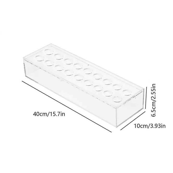 Suport de flori din acril, alb transparent, M, 18 gauri, cu iluminare