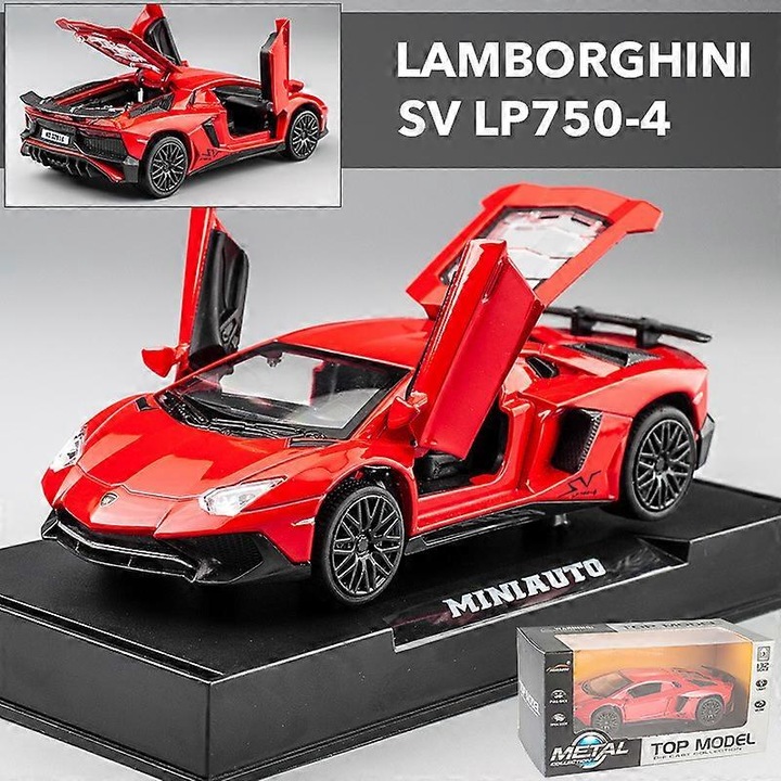 Automacheta Lamborghini LP770 750 1:32, ötvözött modell, hangeffektek, emelt hátsó szárny