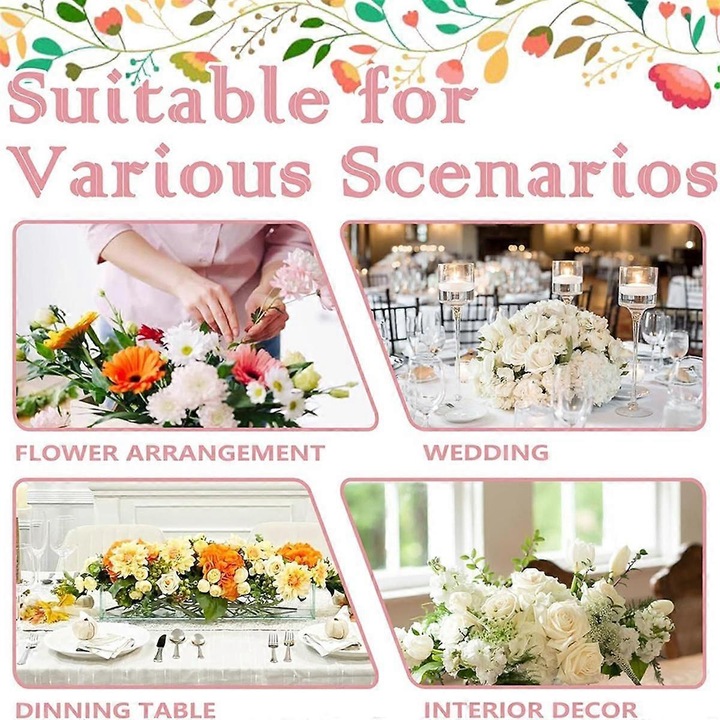 Set 4 Vaze Acrilice Transparent, Design Elegant, pentru Aranjamente Florale