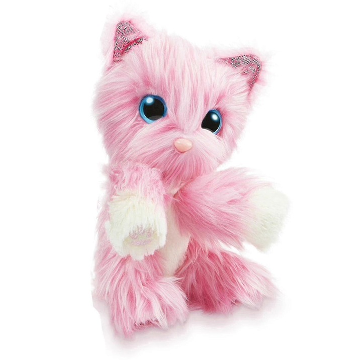 Jucarie animala set Scruff-a-Luv, roz, 23x20x7cm, include perie, clip pentru par