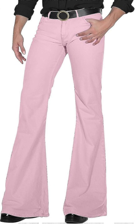 Pantaloni barbati, blugi vintage, anii '70, denim, Roz, 2XL