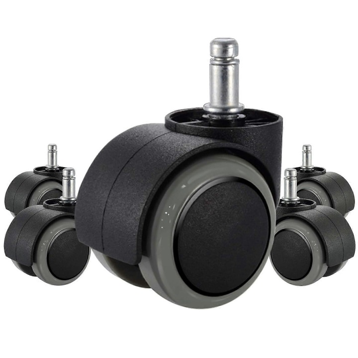 Roti pentru scaune, set 5 buc, 10x22mm, rezistente, pentru toate tipurile de pardoseli
