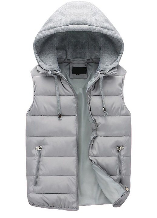 Férfi mellény, szürke, poliészter, L INTL