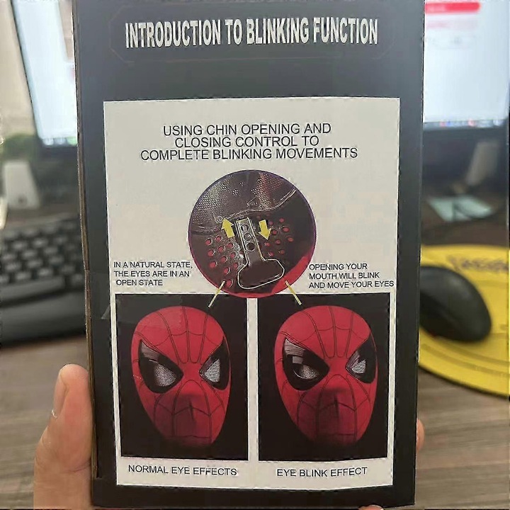 Masca Spiderman 1:1, model din plastic, pentru adulti si copii, set complet