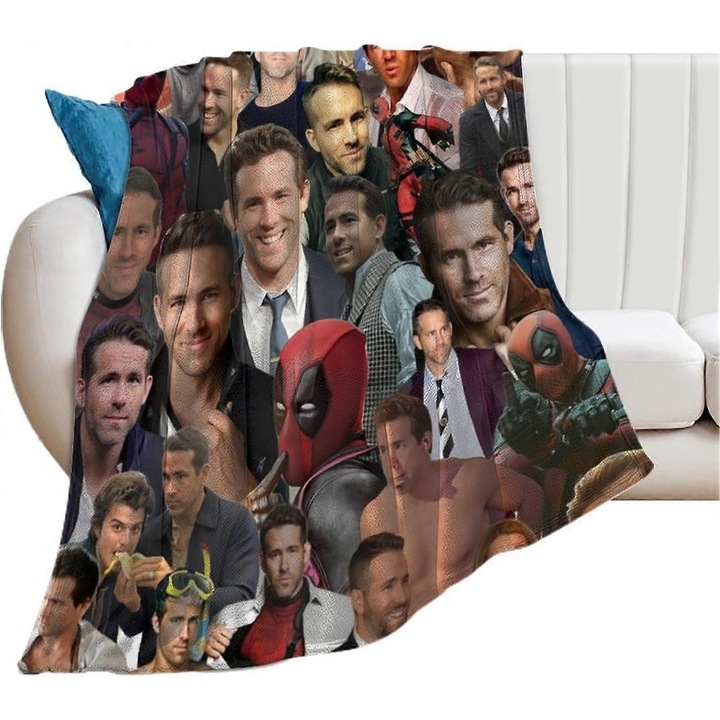 Patura cu colaj, flanel, 76x102cm, multicolor