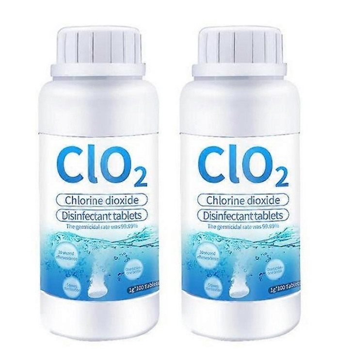 Tablete efervescente de dioxid de clor, 100 buc, sterilizare eficienta, fara miros, 98% substanta activa