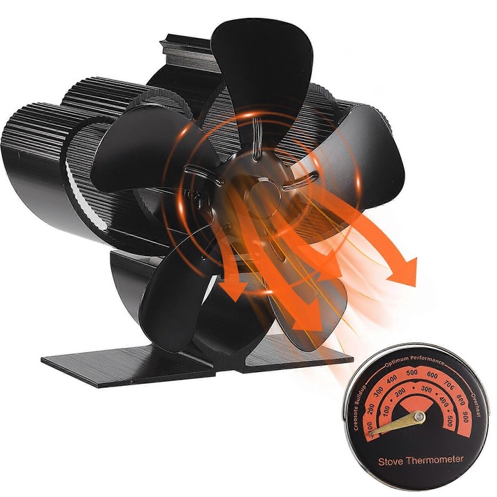 Ventilator de aragaz cu semineu, mini ventilator silentios cu 5 lame, silentios, supraincalzire, unelte de uz casnic