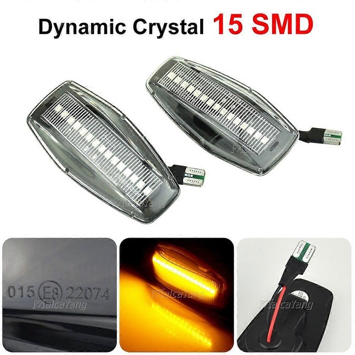 Lumina LED semnalizare laterala dinamica pentru KIA, set 2 bucati, 12V, ABS, montare usoara