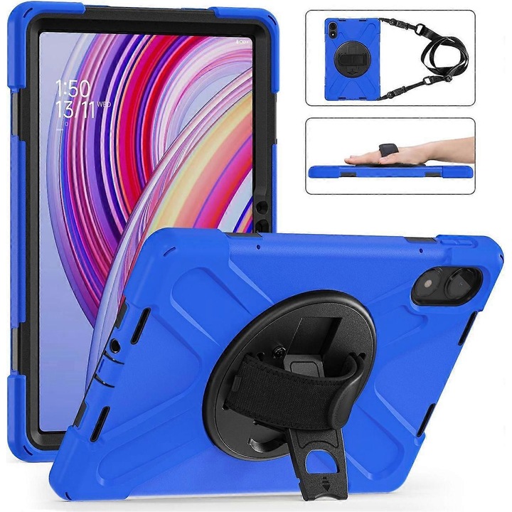 12,1 hüvelykes tablettok, 360°-ban forgatható, teljes védelem, toll tartó, kék, szett