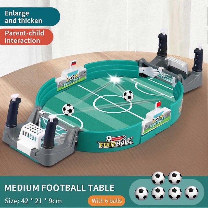 Masa de fotbal, joc interactiv, verde, 1 set cu 1 minge