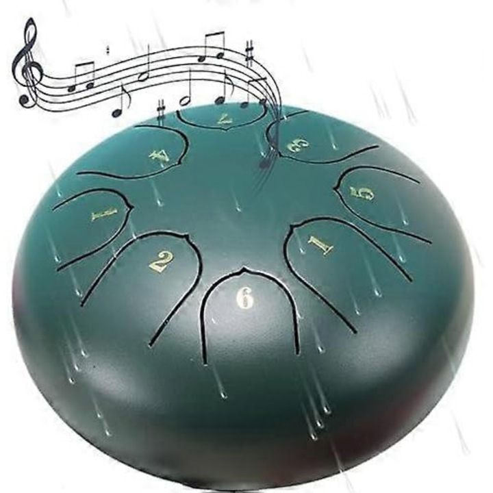 Toba de ploaie pentru gradina, 6 inch, verde, set instrumente de percutie