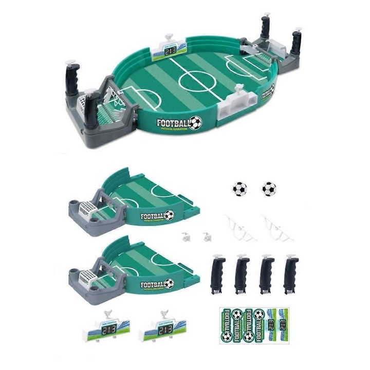 Minge de fotbal, joc de masa interactiv, 2 mingi, verde-albastru, 1 set