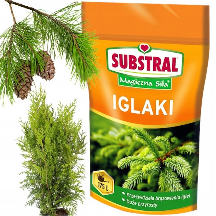 Ingrasamant Special Solubil Putere Magica Pentru Conifere Si Plante Acidofile, Substral, 350g, Concentrat Cu Randament Ridicat Pentru Rododendroni, Azalee, Afine Si Tuia, Rezultate Vizibile Rapid, Asigura Nutritie Optima, Aplicare Foliara Si Sol