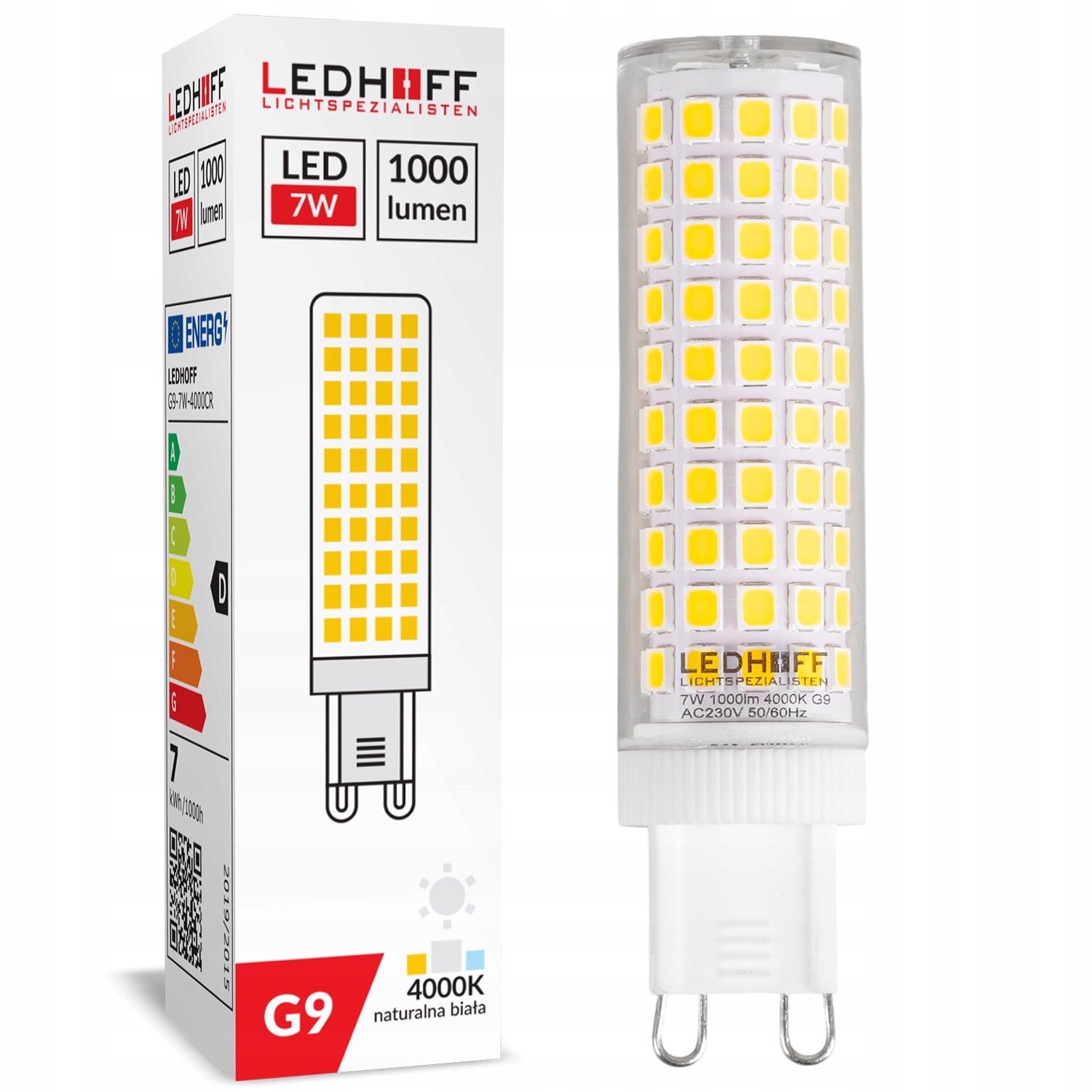 Bec LED G9 Ledhoff 7W, 1000 Lm, Alb Neutru, 80x27 mm - eMAG.ro