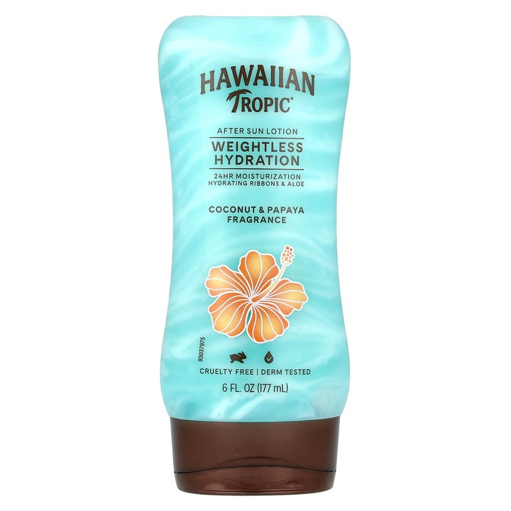 Lotiune dupa soare, Hawaiian Tropic, hidratare usoara, cocos si papaya, 177 ml