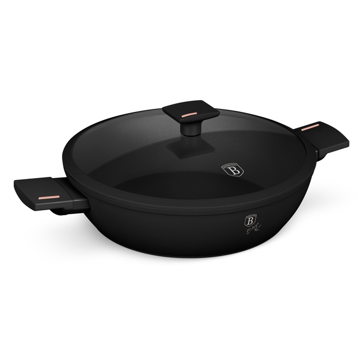 BerlingerHaus - Alacsony lábas fedővel (4, 5 L) - Monaco Collection - matt fekete - BH/8278