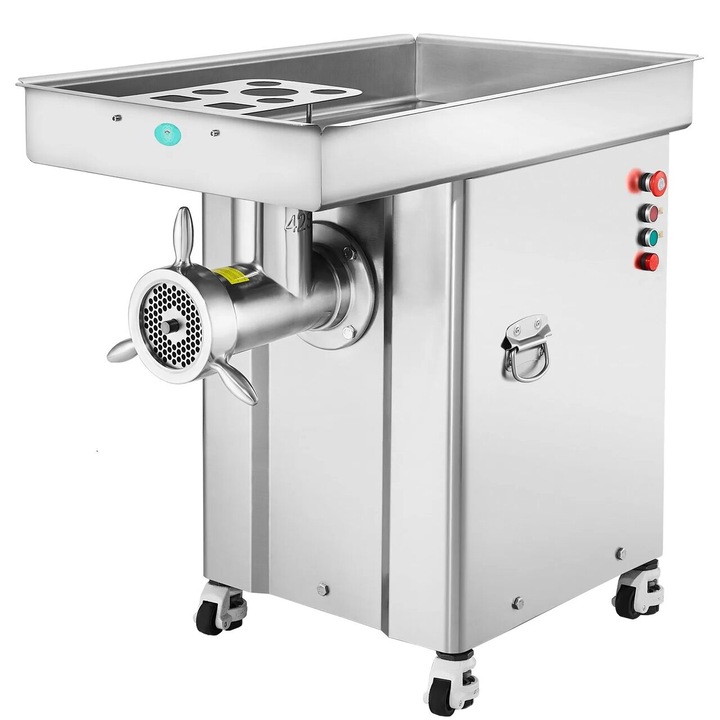 Masina electrica de tocat carne, Industriala, nr.42, lame inox, 4000W, 220V/50Hz, Accesoriu carnati, Capacitate 16 kg/min