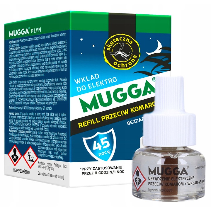 Rezerva Mugga, 35 ml, protectie impotriva tantarilor, 45 nopti, pentru camere de pana la 30 m²